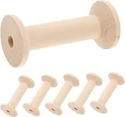 Holibanna 6Pcs Empty Wooden Spools for Sewing and Crafts Unfinished Thread Holders for Embroidery Ribbon and Crafting Projects Versatile Smooth Surface for Organization