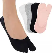 [Piriuuo] 4 Pairs Flip Flop Socks, Women Tabi Socks Low Cut No Show Socks Elastic Short Sandal Sock for Men and Women
