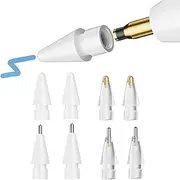8 Pack Appls Pencil Tips, Upgraded Replacement Pencil Nibs Compatible with Appls Pencil 1st/2nd Generation, iPad Pencil Tips, Wear-Resistant Pen Tip, Plastic & Metal Appls Tips