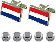 [Select Gifts] Shirt Dress Studs The Netherlands Flag Cufflinks