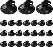 Kewucn 24 PCS Car Glass Windshield Sunshade Suction Cups, Powerful Pull Ring Dovetail Sucker Hooks, Multifunctional Mini PVC Adsorption Holder for Windows, Visor, Kitchen, Bathroom (Black-1.5inch)