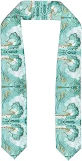 [EdWal] teal and gold marble print Graduation Stole and Sash Class for Unisex Adult Honor Stole Honor Stole of 2025