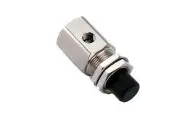 Push Button, Momentary, 3-Way, Normally Closed, Black