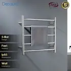 Decaura 5 Bars Round Electric Heated Towel Rack Ladder Warmer Stainless Steel