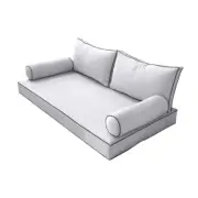 |COVER ONLY|Style2 Full Contrast Trim Daybed Mattress Bolster Pillow Cover AD105