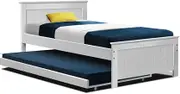 Artiss Bed Frame King Single Size Wooden Trundle Daybed White Elvis