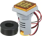 Mini Square Digital Volt-Ammeter Voltammeter Ammeter Voltmeter Double LED Display Voltage & Current Meter Indicator Monitor AC Panel Meter AC60-500V AC0-100A