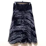 New! RUTH Women's Silk A Line Black White Chiffon Zip Side Casual Career Skirt 2