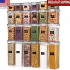 Airtight Food Storage Containers Set 24 pcs BPA Free Kitchen Pantry Organization