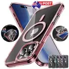 For iPhone 16e 16 15 14 13 12 11 Pro Max Magsafe Shockproof Case Clear Cover