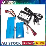 7.4v 1500/3000mah Li-ion Battery Deans T-Plug/2S Balance Charger 3 Pins RC Toys