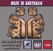 FOX style 38 Fork Hand layered Decals Stickers Gold-Matt black. Avery Vinyl
