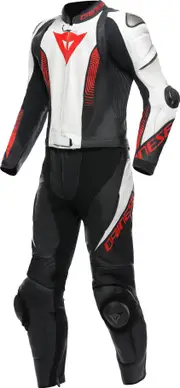 Dainese Laguna Seca 5, leather suit 2pcs. , color: Black/White/Red , size: 48