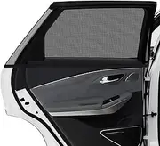 Car Window Shade 2 Pack, Universal UV Sunshade for Cars, SUVs, Adjustable Rear Windscreen Protector, Easy Install Sun Shield Accessories to Protect Privacy for Family, Black