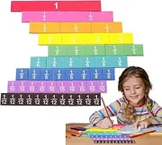 Students Math Fraction Tiles | Math Learning Fraction Teaching Tiles Colorful - Fine Motor Skills Improver Elementary School Manipulatives Students Aid for Boys, Girls