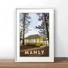Manly Beach, Sydney vintage poster, Australian retro print, vintage Australia