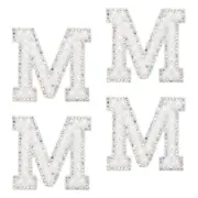 10Pcs Iron on Letters Patch,4.5cm Self Adhesive Patches for Hat Bag(White)