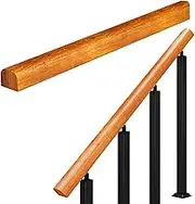 Wooden Handrail, Wall Mount Hand Railing, Non-Slip Safety Stair Handrail,with Metal Mounting Bracket, Stair Railing Complete Set for Porch Deck Lofts(Size:90cm)