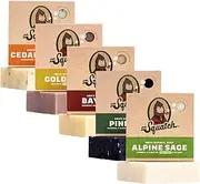 Dr. Squatch Natural Bar Soap for Men - Cold Process Soap with No Harsh Chemicals - Cedar Citrus, Gold Moss, Bay Rum, Pine Tar & Alpine Sage (5 oz, 5-Pack)