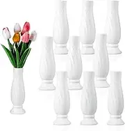 White Bud Vases Set of 10, Small Vases for Flowers Bud Vases for Centerpieces Plastic Small Tall Flower Vases for Table Floral and Pampas Grass Boho Vases for Wedding Party Table Home Decor