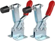 E-TING 2pcs Hand Tool 201B Toggle Clamp 198Lbs Antislip Red Horizontal Clamp