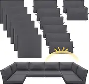 Patelai 14 Piece Outdoor Furniture Replacement Cushions Fits 6 Seat Patio Sectional Cushions Set Waterproof Couch Replacement Sofa Liner Cover for Porch Garden Balcony(Dark Grey)