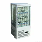 Thermaster Four-Sided Countertop Beverage Display Fridge White - Countertop Display Fridges (TCBD78W) - TCBD78W