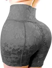 [OFFSUM] Women's Fake Butt Lifter - Lace Jacquard High Waist Invisible Fake Ass Hip Enchancer Sexy Hourglass Solid Color Large Size Butt Lifter Lingerie