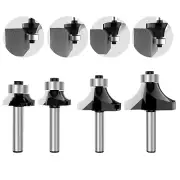 1/4" Shank Roundover Edging Router Bit Set – Woodworking Milling Cutter, 1/8", 1