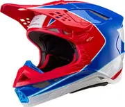 Alpinestars Supertech S-M10 Aeon 2024 Motocross Helmet, white-red-blue, Size S for Men White Red Blue