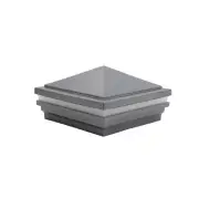 5.625" Sq. Haven Halo Low Voltage LED Lighted Post Cap - Antique Gray