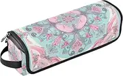 [sanluoli] Hair Tool Travel Bag with Iron Mat Heating Tools Travel Bag Organizer Paisley Elegant Art Peach