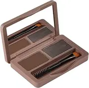 2 Color Eyebrow Powder Waterproof Natural Brow Powder Eyebrow Powder Duo Sculpting Kit for Girls Women Dark Brown and Grey 1Set Beauty Accessory