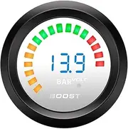 ALAGPNPMZH 2" 52mm BAR Turbo Boost Gauge + Voltage Digital Blue LED Light Display Car Volt Meter Pressure Gauges for Car Controller Boost Meter