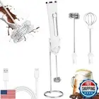 TonJin Milk Frother USB C Rechargeable New Upgraded Handheld Frother Wand wit