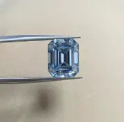 Brilliant Emerald Cut Stone Lab Grown Diamond - 2 CT - Blue Color VVS1 Certified