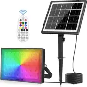 MEIKEE RGBW Solar Flood Light Outdoor with Remote, Color Changing 2700K