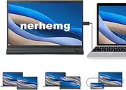 nerhemg Laptop Screen Extender,Portable Monitor Extender Dual Screen 11.6''/14.1''Full HD IPS Display Plug and Play Type-C/HDMI for Mac PC/Notebook (11.6inch) (15.6inch)