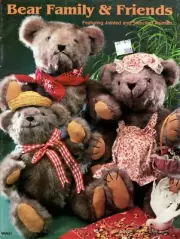 Bear Family & Friends Jointed & Stenciled Animals Full Size Pattern Insert NOS