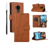 For Nokia C30 Case Wallet – Folding Wallet Case with 3 Card Slots and Phone Stand Function – Brown