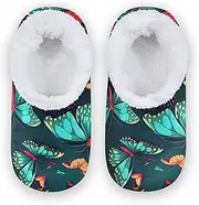 [Caihoyu] Home Shoes for Kids Girls Boys Fuzzy Fleece Non-Slip Lightweight House Slipper Socks Bedroom Home Office Travel Yoga