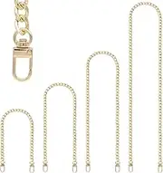 4 Pieces Different Sizes Replacement Flat Chains Iron, Metal Chain Strap for DIY Purse Handbag Shoulder Crossbody Bag Clutch