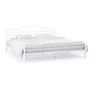 NNEVL Bed Frame White Metal 137x187 cm Double Size
