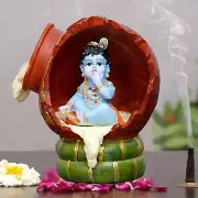 Crafted Makhaan Chor/Baby Krishna in Maakhan Pot/Matki Hindu God Idol