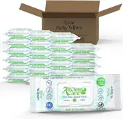 All Clear Care Unscented Baby Wipes in Bulk, Large Soft Durable & 99% Water, 24 Packs (1920 Wipes)