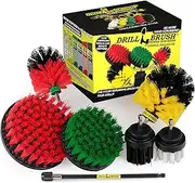Ultimate Drillbrush Variety Kit with Long Reach Extension - Power Scrubber - Glass Cleaner - Bathroom Accessories - Shower Cleaner - Kitchen Accessories - Deck Brush - Grout Cleaner - Garden Statues