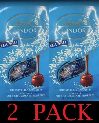 2x NEW Lindt LINDOR SEA SALT Milk Chocolate Truffles 8.5 oz Bag - 2 PACK