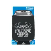 This Is What Awesome Designer - Funny Novelty Stubby Holder With Base