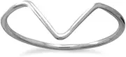 [JewelryWeb] Polished 925 Sterling Silver Thin V Ring 1.4mm Wide Size 7 Band Style-Ring for Women