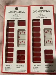 Dashing Diva Valentine’s Day Love Red Nail Strips in “One More Kiss” (2) NEW